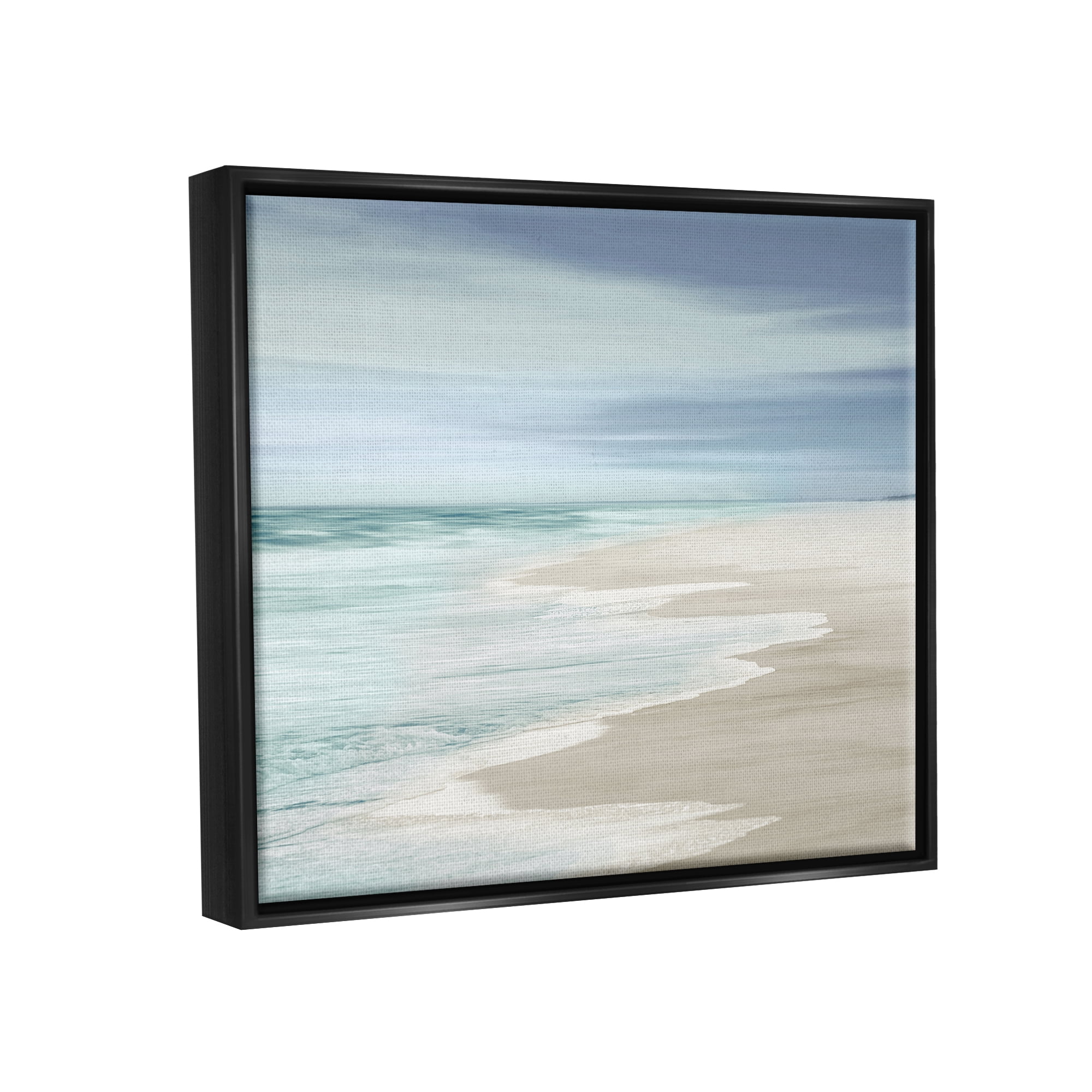 Stupell Industries Beach Foam Landscape Nature Photography Black Floater Framed Art Print Wall Art, 31 x 25