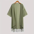 thumbnail image 5 of MOJOGO Men's Beachwear Robe Open Front Cardigan Half Sleeve Mesh Coverups with Fringe Lightweight Vacation Outfits 3XL, 5 of 5