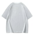 thumbnail image 3 of VSSSJ Oversized T-Shirt for Men Trendy Contrast Color Baggy Tee Loose Short Sleeve Crewneck Summer Workout Tshirts Tops Gray XL, 3 of 3