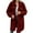 C-Red336, variant on DHFJKG Women's Winter Teddy Long Jacket Windproof Button-Down Solid Color Long Sleeve Turndown Collar Knee-Length Fuzzy Coat Thickened Soft Outerwear