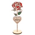 thumbnail image 1 of Mother's Day Wooden Rose Ornament Adds a Touch of Beauty and Sophistication Ornament for Home Car Office Decoration, 1 of 3