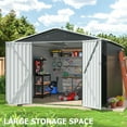 thumbnail image 6 of NETAJE 10x9 FT Outdoor Storage Shed, Garden Shed with Updated Frame Structure and Lockable Doors, Metal Tool Sheds for Backyard Garden Patio Lawn, 6 of 9
