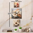 thumbnail image 3 of Designart "Hibiscus with a Vintage Charm" Hibiscus Oversized Traditional Clock - Set Of 3 - Extra large Clock For Office Décor - Large Vertical Clock, 3 of 6