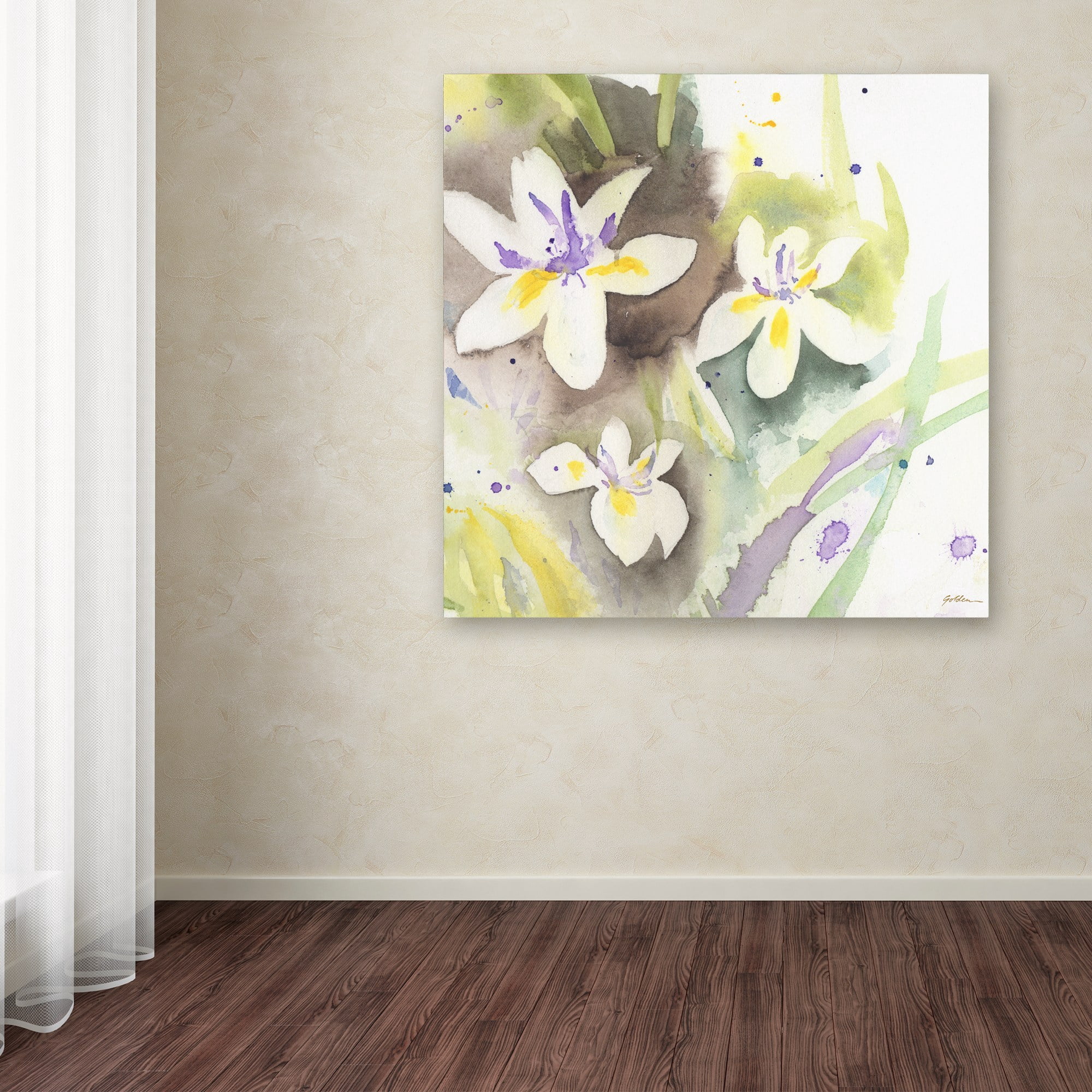Trademark Fine Art "White Iris" Canvas Art by Sheila Golden