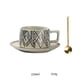 thumbnail image 2 of Taza de café de cerámica, té con leche comercial, té con leche de avena, juego de plato y cuchara retro for restaurante y hogar., 2 of 6