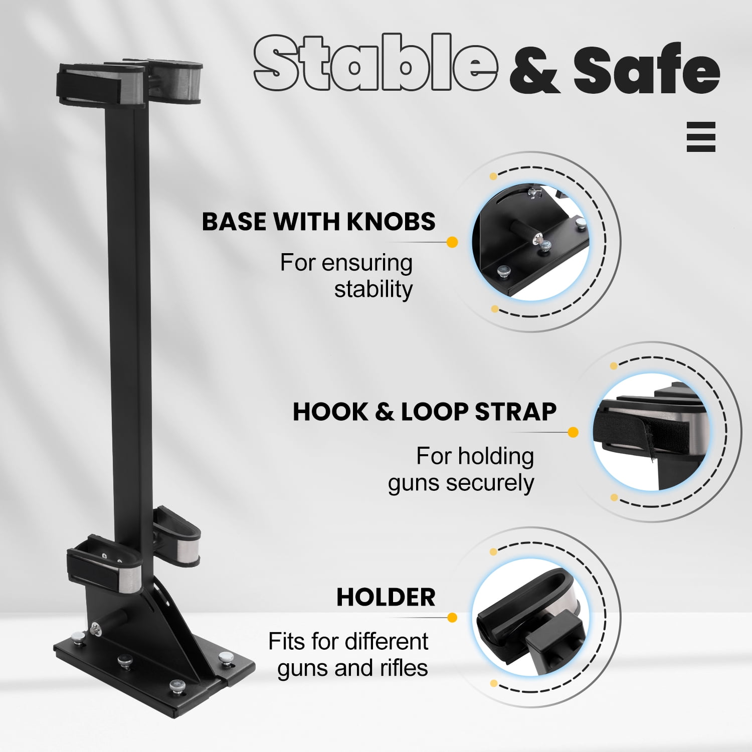 Kojem Golf Cart Stand Up Gun Rack Quick Release Universal for Club Car EZGO Yamaha