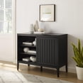 thumbnail image 4 of Crosley Furniture Asher Record Storage Media Console in Matte Black, 4 of 17