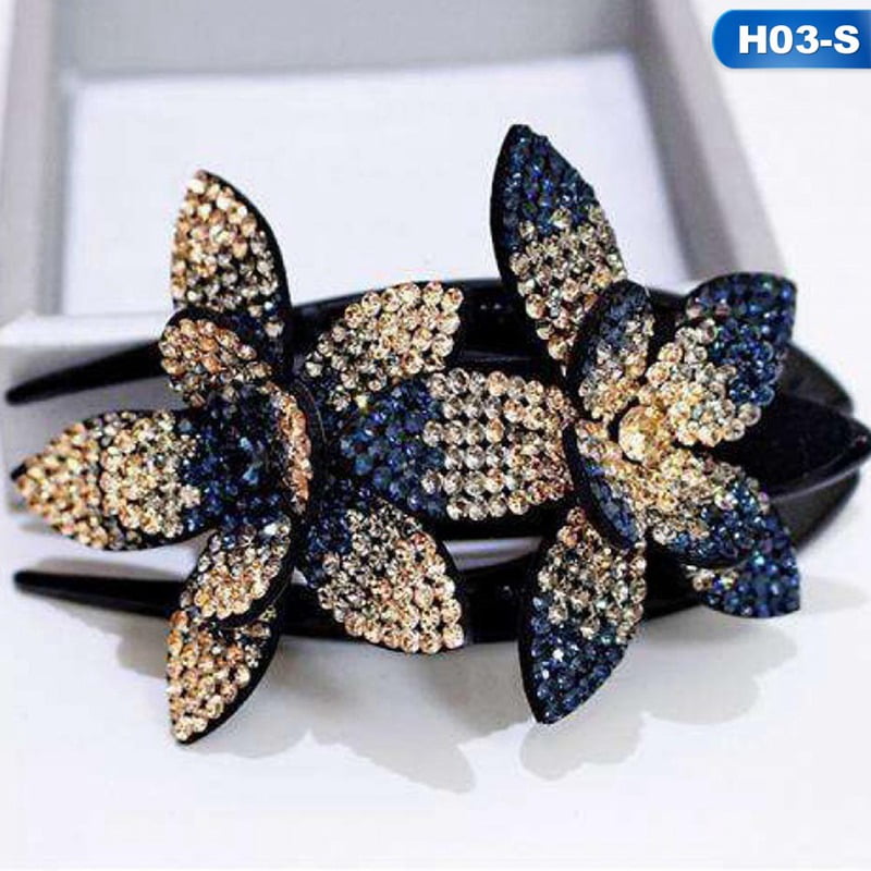 Women/'s Rhinestone Barrette Flower Hairpin Hair Clip Bridal Jewelry Duckbill