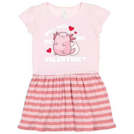 

Inktastic Axolotl Will You Be My Valentine with Red Hearts Gift Toddler Girl Dress