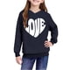 thumbnail image 5 of Sudadera con capucha y estampado de corazón de San Valentín, sudadera de manga larga para niños y niñas, chaqueta para niñas de talla mediana y grande., 5 of 7