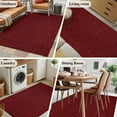 thumbnail image 6 of Vintage Dark Red Large Area Rugs for Bedroom Living Room, Soft Non Slip Carpet Bedside Rug, Farmhouse Retro Solid Color Linen Texture Rectangular Floor Cover Kitchen Accent Rug 2.7'x5' for Office, 6 of 9