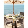 thumbnail image 3 of Outdoor Tablecloth with Umbrella Hole for Patio/Picnic/Party/Camping, Pig Sunflowers Waterproof Table Cloth Square Cover Washable, Yellow Floral Elegant Checkered Pastoral (60"x 60"), 3 of 8