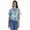 Dusty Blue, variant on Moomaya Printed Short Top For Women Summer Casual Zip Collar Tee T-Shirts
