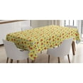 thumbnail image 1 of Summer Tablecloth, Pattern with Watermelon Slices Roller Skates and Ice Cream, Rectangle Satin Table Cover Accent for Dining Room and Kitchen, 52" X 70", Pastel Yellow Multicolor, by Ambesonne, 1 of 2