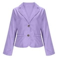 thumbnail image 4 of Womens Cropped Blazer Single Breasted Button Front Blazers Jacket Casual Slim Fit Long Sleeve, 4 of 9