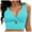Z24-Sky Blue, variant on Caqnni Women's Full Coverage Swimsuit Top Bikini Tops with Adjustable Straps and Tie Back Swimsuit Top No Bottom (Z26-Navy,XXL)