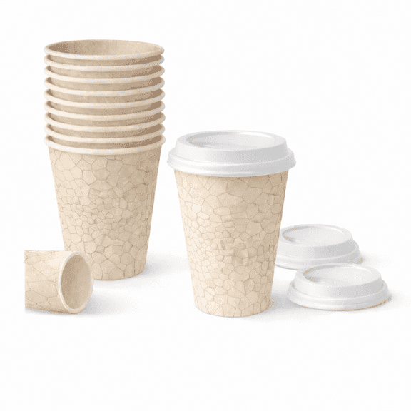 SOPARO 16 oz Disposable Paper Coffee Cups for Hot Beverages – 50 Cups & 50 Lids, Ideal for Coffee, Tea & Hot Chocolate