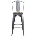 thumbnail image 6 of Flash Furniture Lincoln Wood Seat Barstool, Clear Coated, 6 of 7
