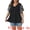 Black, variant on Women's Plus V Neck Floral Flutter Sleeve Blouse Casual 4X Dark Blue