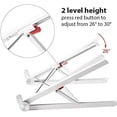 thumbnail image 4 of Laptop Stand, Foldable Laptop Stand, Notebook Stand, Eye Level Ergonomic Seat Laptop Stand for MacBook Computer, Notebook Stand Light for Office and Travel (White), 4 of 7