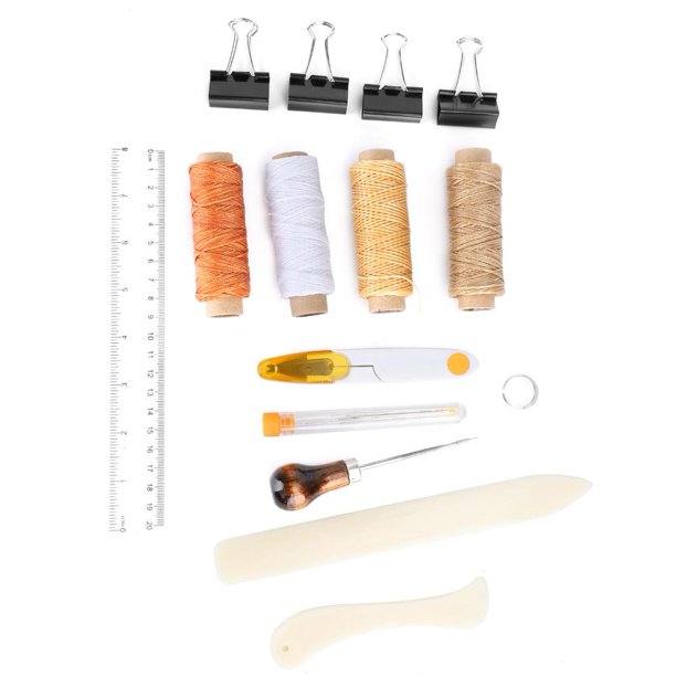 Kritne Leather Tools Leather Craft Hand Tool Diy Hand Work Craft Leather Hand Sewing Tools Needle Thread Thimble Clip Kit Walmart Com Walmart Com