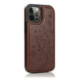 thumbnail image 6 of for iPhone 16e Case Wallet with Card Holder, Floral Flower Pattern Back Flip Folio PU Leather Kickstand Card Slots Case for Women Girls, Double Magnetic Clasp Shockproof Cover, Brown, 6 of 8
