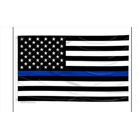 3x5 Pack of 2 USA Police Memorial Police Thin Blue Line Flag Wholesale Set 3'x5'