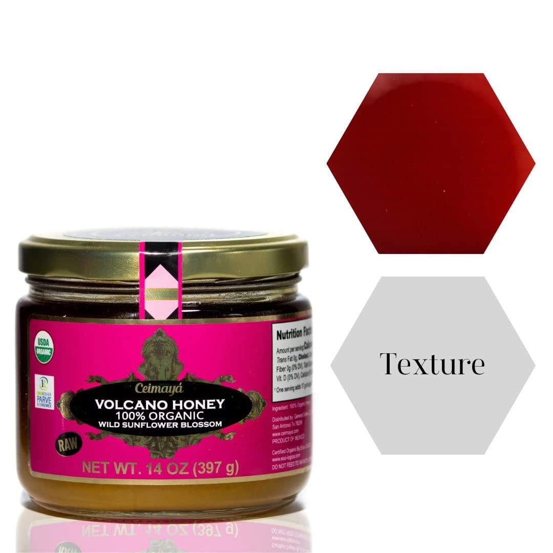 CEIMAYÁ | Volcano Honey, wild sunflower blossom, pure raw honey, 100% Organic & Kosher | 14 oz