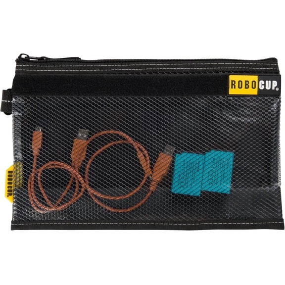 ROBOCUP Zippered Storage Pouch (Set of 2), Great for Work, Home and Travel. Heavy Duty Design, Metal Buckle, Inner Mesh Pocket, Dimmensions 12" X 7.5"