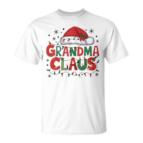 SR Grandma Claus Xmas Santa Matching Family Christmas Pajamas T-Shirt