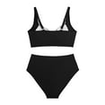 thumbnail image 7 of MIXUE Swim Suits for Women Solid Color Sexy Two Piece High Waist Bikini Sets for Women Swimwears Beachwear,Black,S, 7 of 7