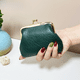 thumbnail image 5 of Monedero vintage para mujer, cartera corta para mujer, monedero con broche, color caramelo, 5 of 6