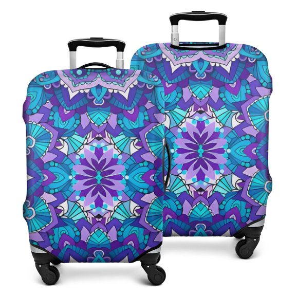 Purple Ethnic Mandala Pattern Luggage Cover Fashion Suitcase Cover Baggage Covers Fit 25-28 Inch Luggage (Go Travel)