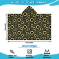 thumbnail image 2 of Black Sunflower Leaf Pattern Hooded Bath Towel，50"x30" for Ages 3 To 12 Kids, Quick Dry Lightweight Soft Microfiber Hood Beach Towel Cover Up for Kids, 2 of 7
