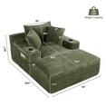 thumbnail image 3 of Wiilayok 68.1"D x 50"W Oversized Boneless Chaise Lounge Chair with Cup Holder,High Density Sponge with Super Strong Rebound，Corduroy Cloud Sofas Couches for Living Room, No Assembly ( Olive Green ), 3 of 8