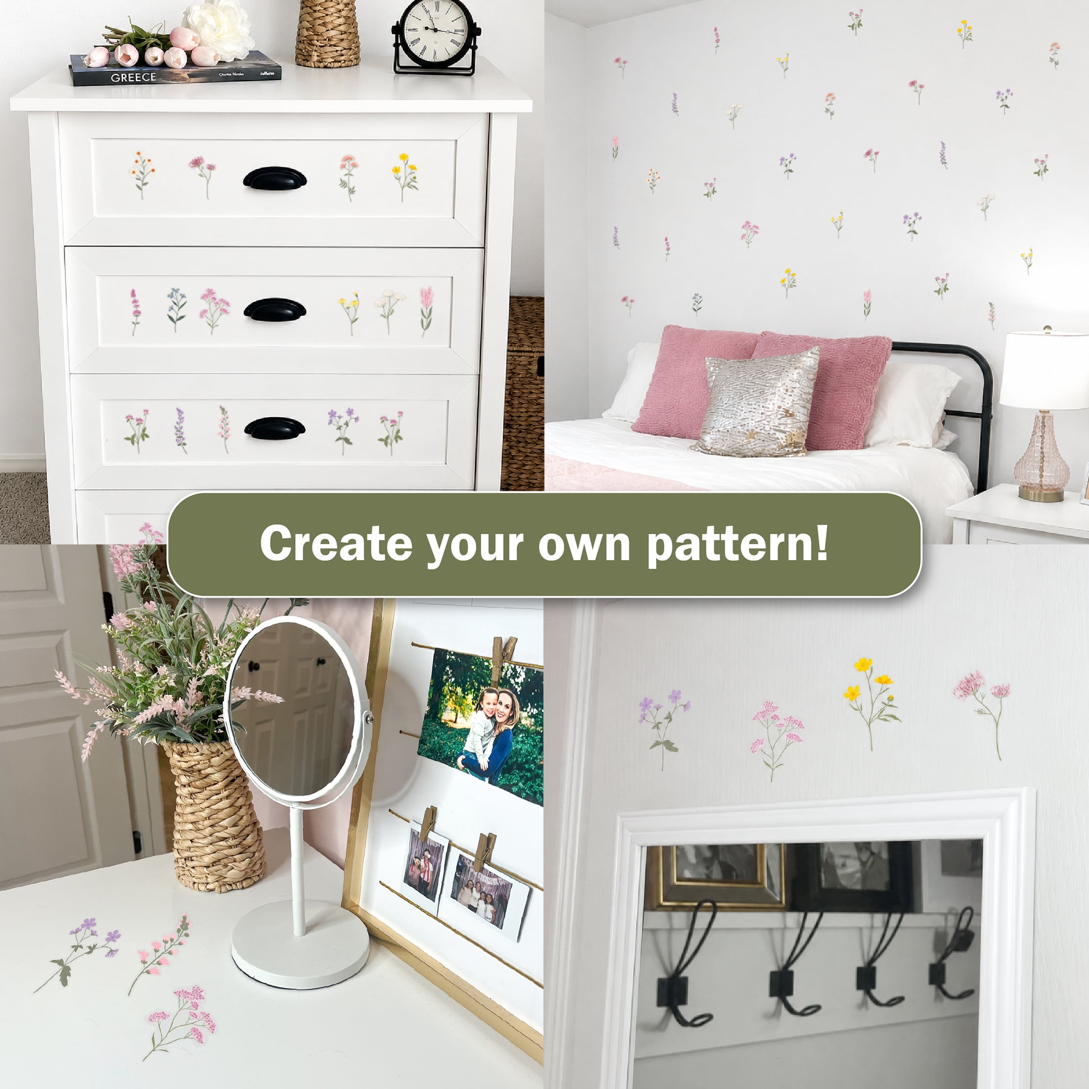 Wall Palz Wildflower Vinyl Wall Decals Peel and Stick Room Decorations