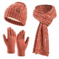 thumbnail image 1 of MIASHUI Winter Unisex Neck Scarf Knit Hat Thick Cold Protection Knit Gloves Hat and Scarf Warm Three-Piece Set Red, 1 of 6