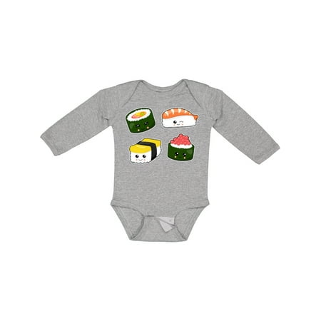 

Inktastic Sushi with Faces Gift Baby Boy or Baby Girl Long Sleeve Bodysuit