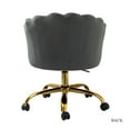 thumbnail image 6 of 14 Karat Home Office Chair Velvet Upholstered Task Rolling Chairs Computer Desk Shell Swivel Adjustable Makeup Vanity Bedroom Grey, 6 of 10