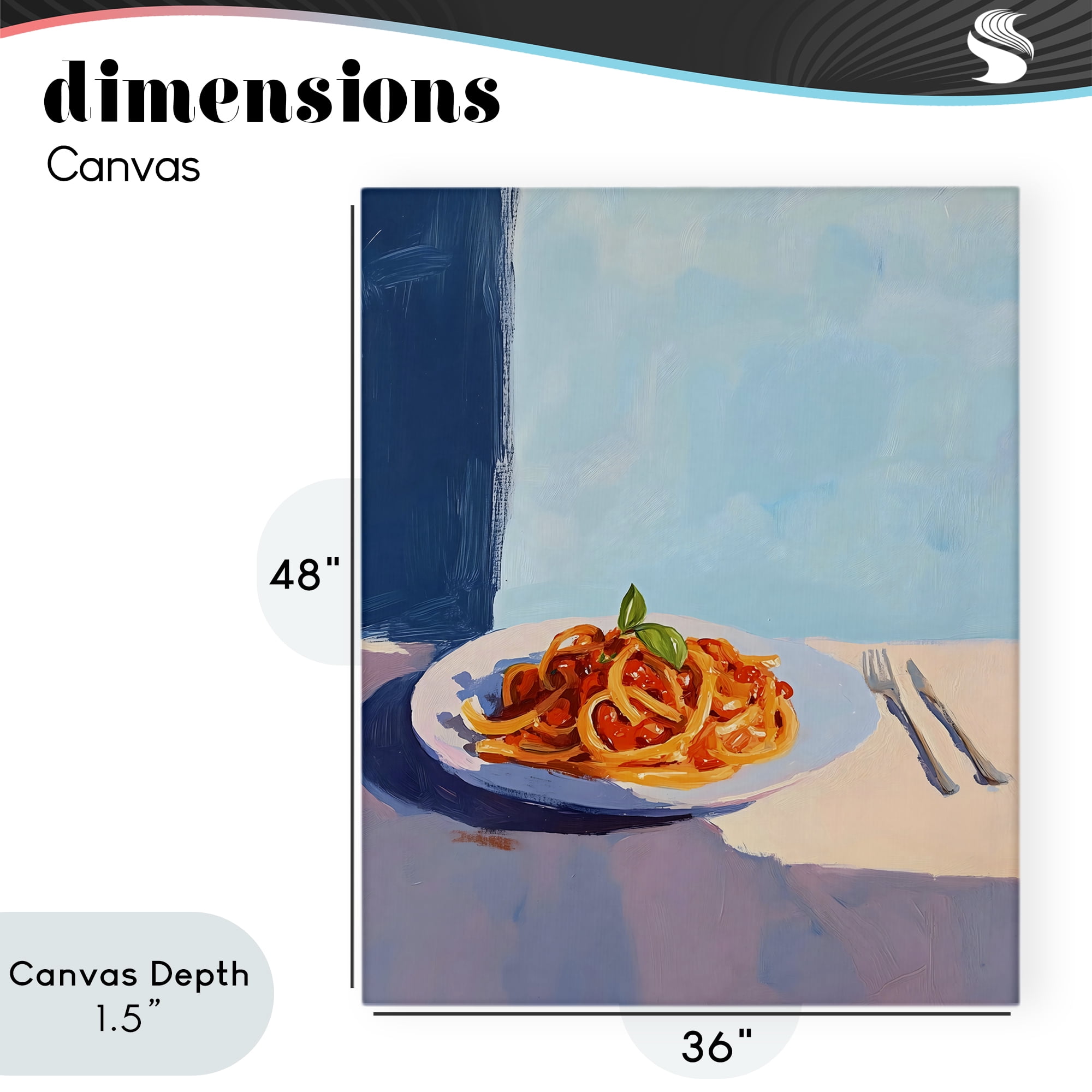 Stupell Industries Italian Spaghetti on Plate Canvas Wall Art, design by The Prints Vibe