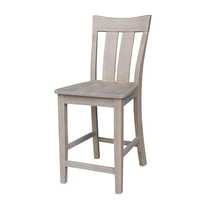 International Concepts 24" Ava Solid Wood Counter Height Bar Stool