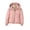 Pink, variant on Women's Puffer Jacket Hooded Full Zip Snap Front Quilted Drop Shoulder Elastic Cuffs Drawstring Hem Side Pockets Winter Cold Weather Daily Wear Outerwear