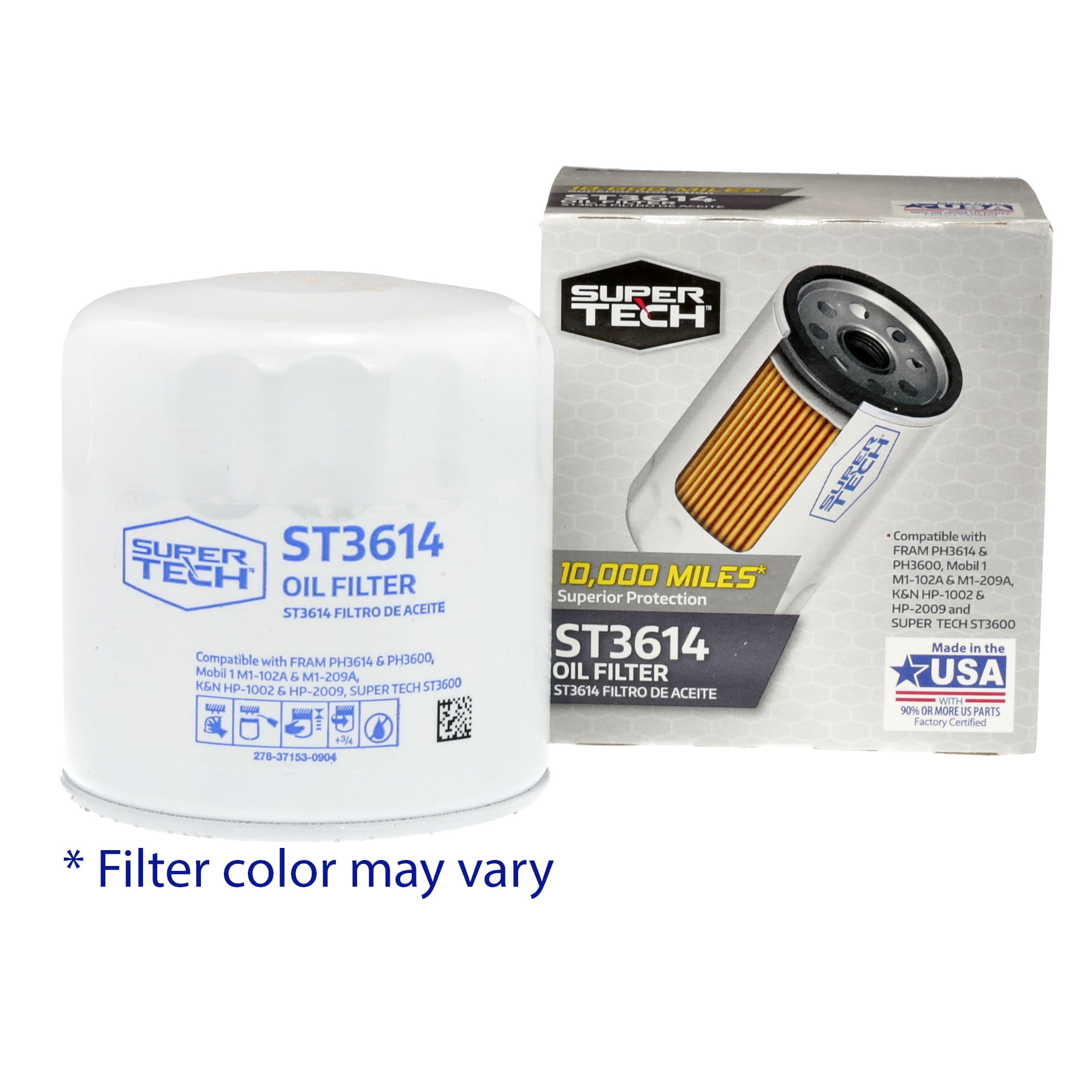 Super Tech ST3614, 10K mile Spin-on Replacement Oil Filter for select Ford Vehicles