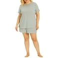 thumbnail image 5 of Agnes Orinda Women's Plus Size Short Sleeve Polka Dots Nightwear Pajamas Set, 5 of 6
