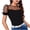 Black, variant on Summer Tops for Women Casual Oversized Lace Blouse Round Neck Short Sleeve Solid Color Comfy Relaxed Fashion T-shirt, White XL