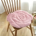 thumbnail image 2 of Btomtd Winter Thickened Plush Rose Shape Seat Cushion Soft Chair Mat for Dining Chair Tatami Mat and Floor Mat - 17.71x17.71 inch, Pink, 2 of 6