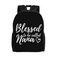 thumbnail image 1 of Mochila para portátil "Bendita para ser llamada Nana", bolso de viaje informal para la universidad, mochila negra para el trabajo y los negocios, regalo para hombres y mujeres, 1 of 5