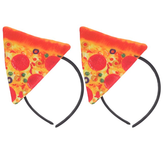 2 diademas de pizza italiana para Halloween, disfraz de pizza loca, diadema para el pelo, tocado divertido para fiesta de comida para niños y adultos, accesorios de payaso