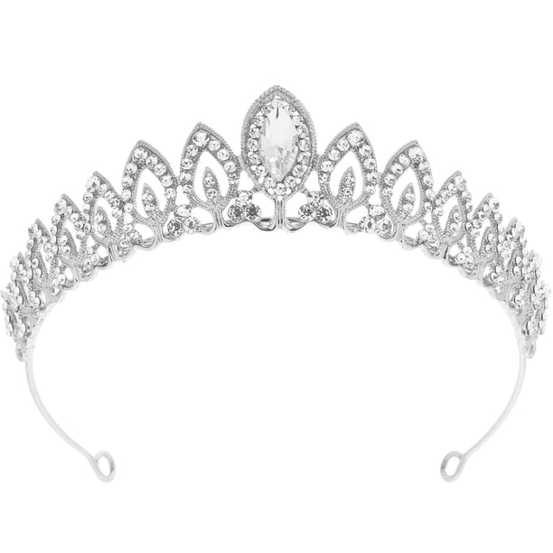 Corona de novia, tocado con diamantes de imitación, corona de fiesta, corona de mujer, tocado para niña