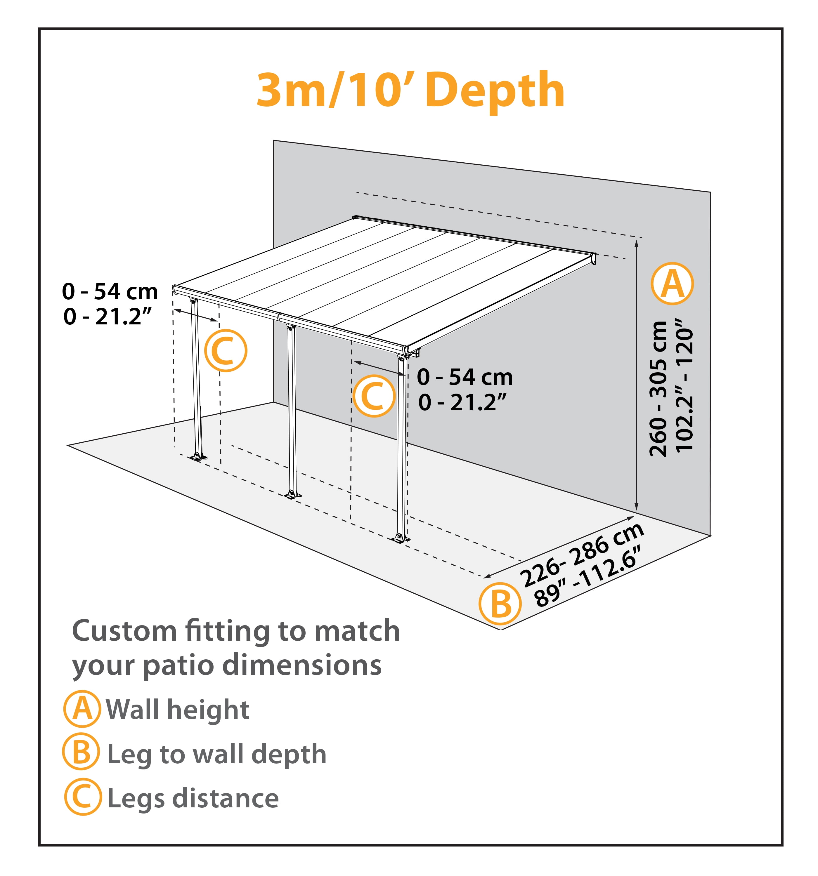 Palram Feria Patio Cover 10 D Gray Com